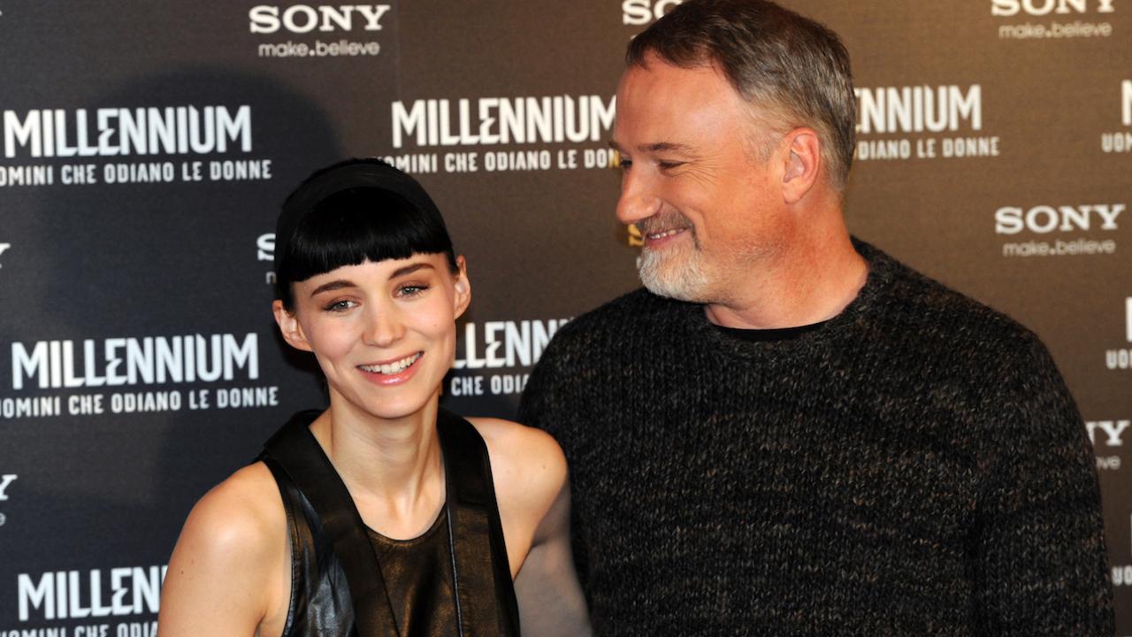 David Fincher et Rooney Mara pour la promotion de Millénium